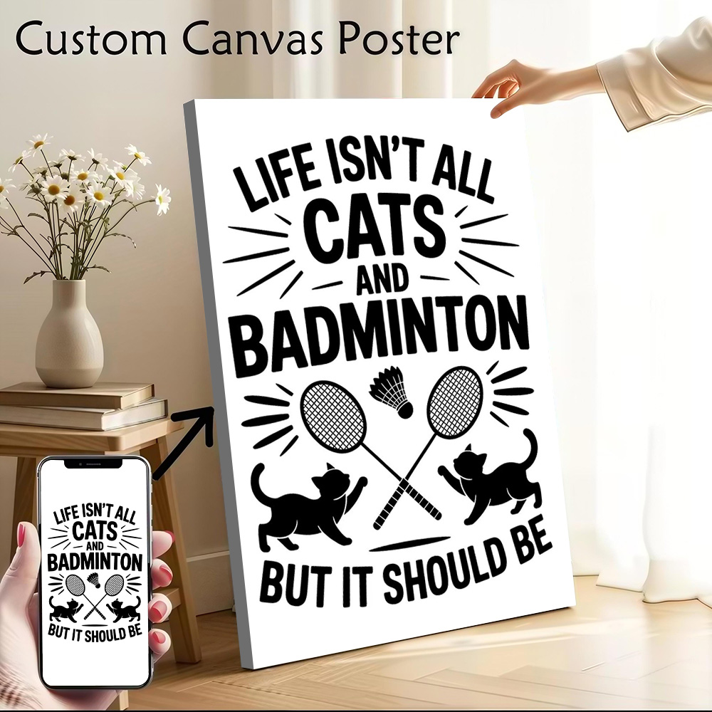 لوحة فنية جدارية قماشية بتصميم - مراجعة Badminton Quotes Funny وسعره